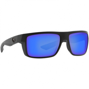 Costa Del Mar Costa Motu Blackout Frame Sunglasses w/ Blue Mirror 580P Lenses MTU-01-OBMP