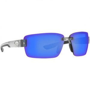 Costa Del Mar Costa Galveston Silver Frame Sunglasses w/Blue Mirror 580P Lenses 06S9073-90730667