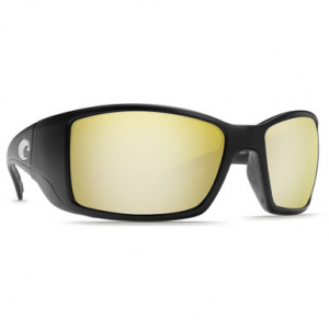 Costa Del Mar Costa Blackfin Matte Black Global Fit Frame Sunglasses w/ Sunrise Silver Mirror 580P Lenses BL-11GF-OSSP