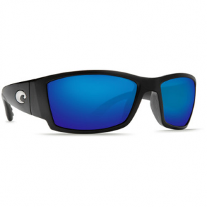 Costa Del Mar Costa Corbina Matte Black Global Fit Frame Sunglasses w/ Blue Mirror 580P Lenses CB-11GF-OBMP