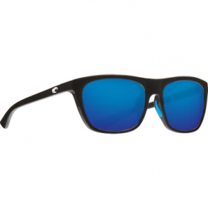 Costa Del Mar Costa Cheeca Shiny Black Frame Sunglasses w/ Blue Mirror 580P Lenses CHA-11-OBMP