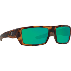 Costa Del Mar Costa Rafael Matte Retro Tortoise Frame Sunglasses w/ Green Mirror 580P Lenses RFL-66-OGMP