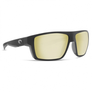 Costa Del Mar Costa Bloke Matte Black + Matte Gray Frame Sunglasses w/ Sunrise Silver Mirror 580P Lenses BLK-124-OSSP