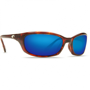 Costa Del Mar Costa Harpoon Tortoise Frame Sunglasses w/ Blue Mirror 580P Lenses HR-10-OBMP