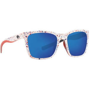 Costa Del Mar Costa Panga Shiny White Firework Frame Sunglasses w/Blue Mirror 580P Lenses 06S9037-90372156