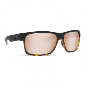 Costa Del Mar Costa Half Moon Matte Black/Shiny Tortoise Frame Sunglasses w/ Copper Silver Mirror 580P Lenses HFM-181-OSCP