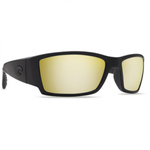 Costa Del Mar Costa Corbina Blackout Frame Sunglasses w/ Sunrise Silver Mirror 580P Lenses CB-01-OSSP