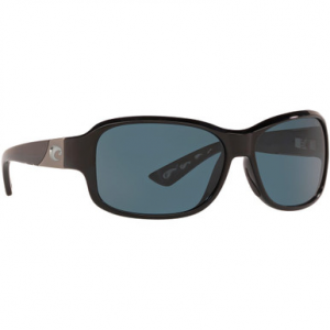 Costa Del Mar Costa Inlet Shiny Black Frame Sunglasses w/ Gray 580P C-Mate 2.50 Lenses IT-11-OGP-2.50