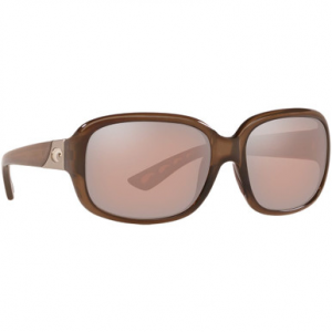 Costa Del Mar Costa Gannet Shiny Taupe Crystal Frame Sunglasses w/ Copper Silver Mirror 580P Lenses GNT-258-OSCP