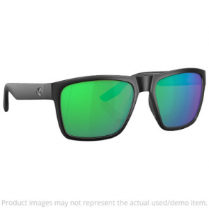 Costa Paunch XL Matte Black Frame Sunglasses w/Green Mirror 580P Lenses 06S9050-90500259 UA5383