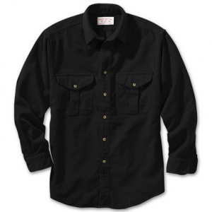 Filson Mens Black Moleskin Shirt 10394-BL, 2XL