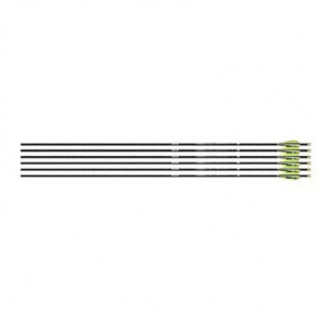 Easton 4mm FMJ Match Grade 340 Arrow w/3'' Hybrid 26 Vanes & 55gr Half-Outs 6pk 001392