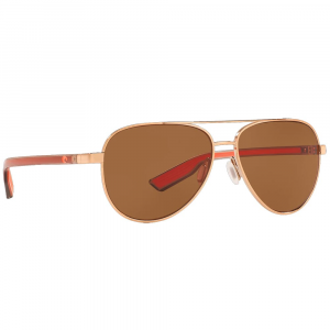 Costa Del Mar Costa Peli Shiny Rose Gold Sunglasses w/Copper Silver Mirror 580P Lenses 06S4002-40022157 in Copper 580G