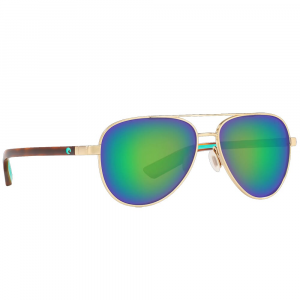 Costa Del Mar Costa Peli Brushed Gold Sunglasses w/Green Mirror 580P Lenses 06S4002-40020257