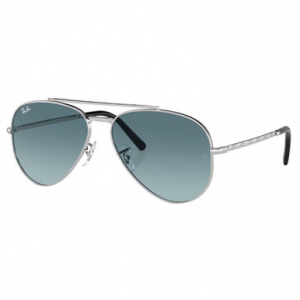 Ray-Ban New Aviator Polished Silver Sunglasses w/Blue Lenses 0RB3625-003/R5-58 in Polished Legend Gold
