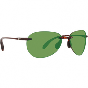 Costa Del Mar Costa West Bay Tortoise Frame Sunglasses w/ Green Mirror 580P Lenses WSB-10-OGMP