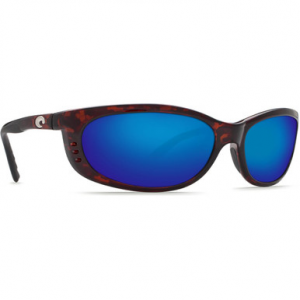 Costa Del Mar Costa Fathom Tortoise Frame Sunglasses w/ Blue Mirror 580P Lenses FA-10-OBMP