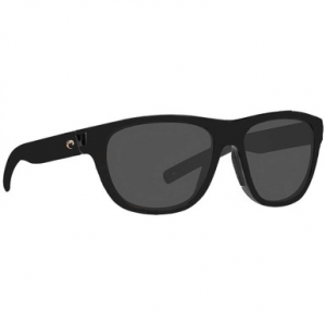 Costa Del Mar Costa Bayside Shiny Black Sunglasses w/Gray 580P Lenses 06S9015-90152256