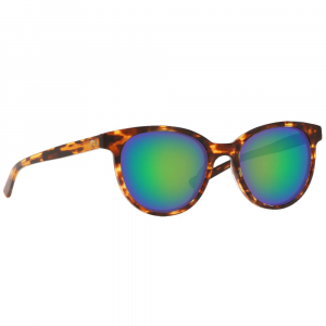 Costa Del Mar Costa Isla Shiny Tortoise Frame Sunglasses w/Green Mirror 580G Lenses 06S2008-20080553
