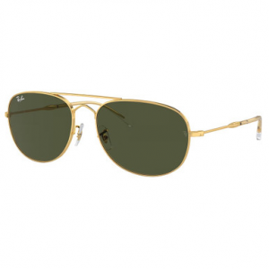 Ray-Ban Bain Bridge Polished Gold Sunglasses w/G-15 Green Polarized Lenses 0RB3735-001/58-60