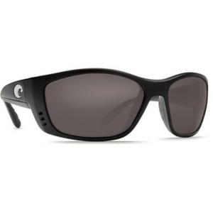 Costa Del Mar Costa Fisch Matte Black Global Fit Frame Sunglasses w/ Gray 580P Lenses FS-11GF-OGP