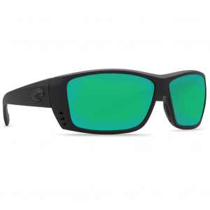 Costa Del Mar Costa Cat Cay Blackout Frame Sunglasses w/Green Mirror 580P Lenses 06S9024-90240661