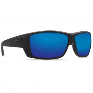 Costa Del Mar Costa Cat Cay Blackout Frame Sunglasses w/Green Mirror 580P Lenses 06S9024-90240661 in Blue Mirror 580G