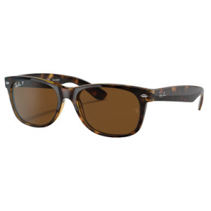 Ray-Ban New Wayfarer Glasses Polished Tortoise Sunglasses w/B-15 Brown Polarized Lenses 0RB2132-902/57-55