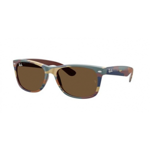 Ray-Ban New Wayfarer Glasses Brown with Blue Camu Dark Brown