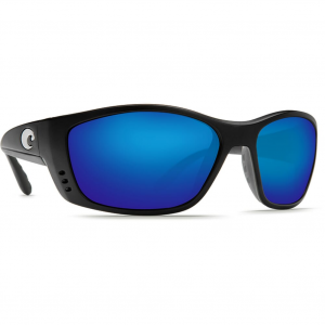 Costa Del Mar Costa Fisch Matte Black Frame Sunglasses w/Blue Mirror 580P C-Mate 2.50 Lenses 06S7003-00030664