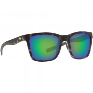 Costa Del Mar Costa Panga Matte Gray Tortoise Frame Sunglasses w/Green Mirror 580P Lenses 06S9037-90371156