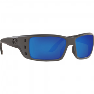 Costa Del Mar Costa Permit Matte Gray Frame Sunglasses w/Blue Mirror 580G Lenses 06S9022-90222362 in Blue Mirror 580P