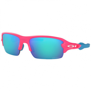 Oakley Flak XS Neon Pink w/PRIZM Sapphire Lenses OJ9005-0359 in Neon Pink/Turquoise