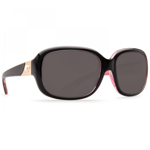 Costa Del Mar Costa Gannet Shiny Black Hibiscus Frame Sunglasses w/Gray 580P Lenses 06S9041-90410658