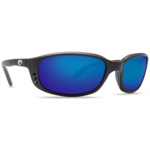 Costa Del Mar Costa Brine Matte Black Frame Sunglasses w/Blue Mirror 580P Lenses - New Without Tags 06S9017-90170759