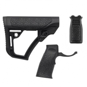 Daniel Defense Blk Adj. Buttstock, Pistol Grip & M-LOK Vertical Foregrip Combo 28-088-12065-006 in Black