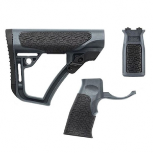 Daniel Defense Tornado Grey Adj. Buttstock, Pistol Grip & M-LOK Vertical Foregrip Combo 28-088-12065-012 in Gray