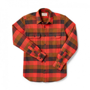 Filson Vintage Flannel Work Shirt Red Mackinaw Buffalo SM 10689, S