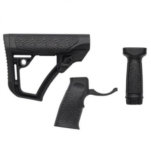 Daniel Defense Blk Collapsible Buttstock, Pistol Grip & Vertical Foregrip Combo 28-102-06145-006 in Black
