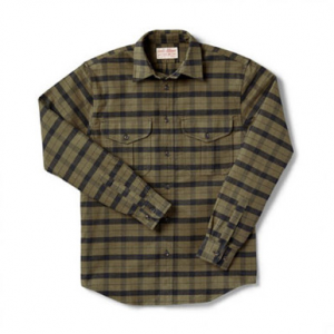 Filson Xlong Alaska Guide Shirt Otter Green Black LG 12007, L