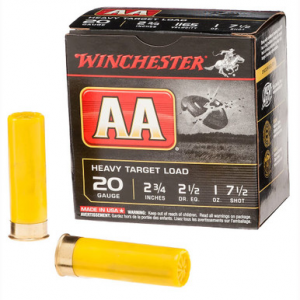 Winchester 20ga 2.75" #7.5 AA Heavy Target 1oz Shells Case of 250 AAH207