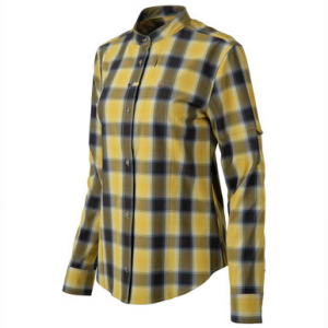 Beretta Women's Rizza Flex Long Sleeve Button-Down Shirt Mustard Check Large LD581T233401D5L