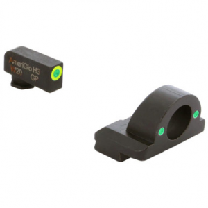 Ameriglo Ghost Ring Green Tritium w/LumiGreen Outline Front, Green Tritium Rear Night Sight for Glock Gen 1-4 17,19,22-24,26,27,33-35,37-39 GL-325