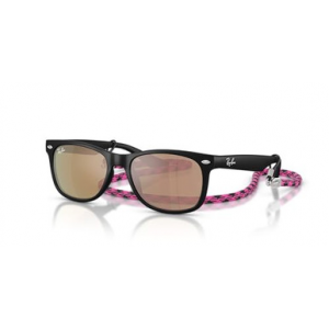 Ray-Ban Junior New Wayfarer Glasses Rubber Black Orange Mir Pink Polar ORB70287J47