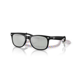 Ray-Ban Junior New Wayfarer Glasses Rubber Black Green Mirror Silver Polar 0RJ9052S-7028Y447