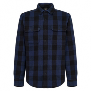 Oakley Terraformic Black/Blue Check SS Button-Down Shirt Medium FOA404785-9F1-M