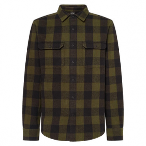 Oakley Terraformic Black/Green Check SS Button-Down Shirt Small FOA404785-9F2-S
