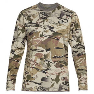 Under Armour Ridge Reaper Reversible Wool Base Crew Top Shirt UA Barren Camo/Black SM 1297423-999001