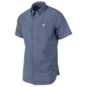 Beretta Hovis Flex Short Sleeve Button-Down Shirt Fancy Check Blue Small LU302T233405D7S