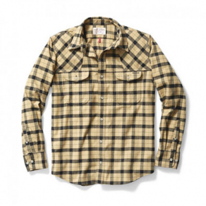 Filson Hunting Shirt Flannel Camel Black SM 10497 in Tan, S